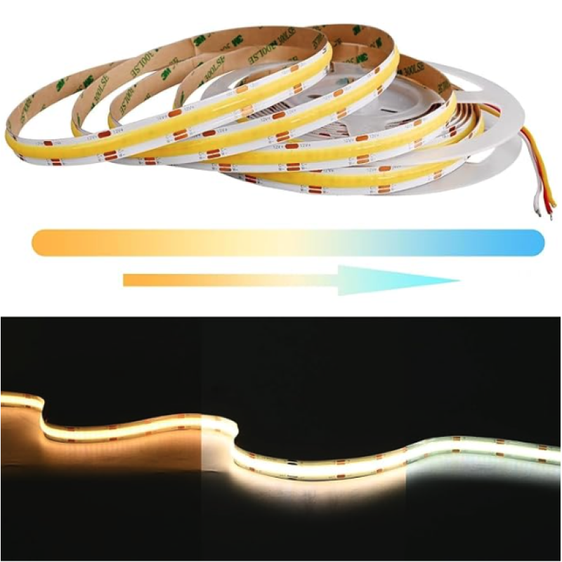 8mm COB LED Lenta CCT 3000k-6000k IP20 24 Volti 480Led/m